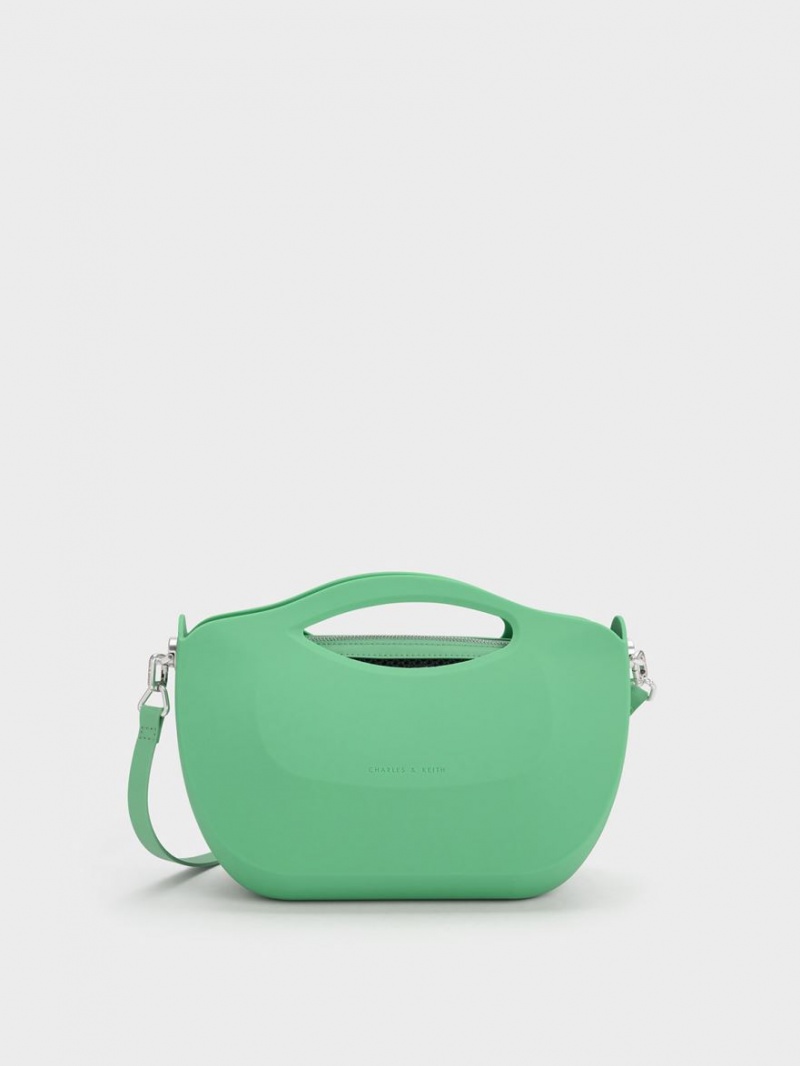 Charles & Keith Cocoon Curved Handtasche Grün | 982VOKHDT