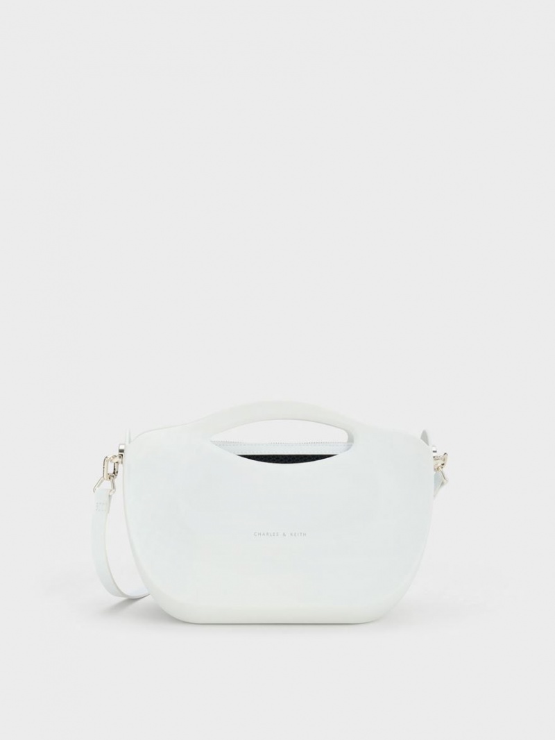 Charles & Keith Cocoon Curved Handtasche Weiß | 591OYXWDJ