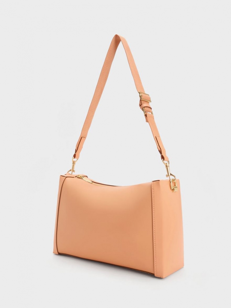 Charles & Keith Cordele Slouchy Schultertaschen Orange | 417TOPMHQ