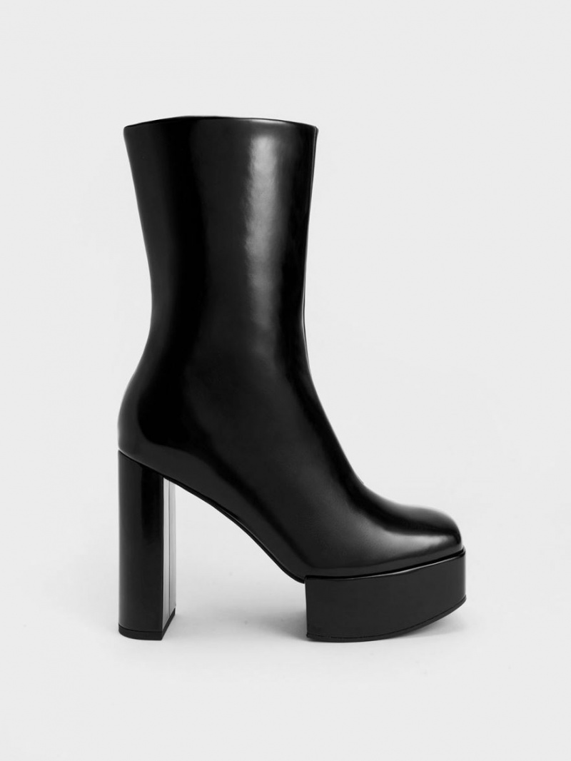 Charles & Keith Corinth Blade Stiefel mit Absatz Schwarz | 805VDUYGE