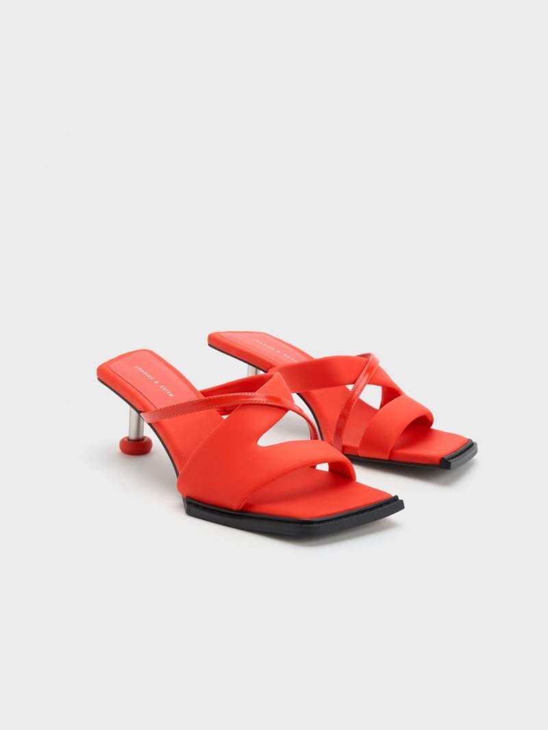 Charles & Keith Crossover Sculptural Sandalen Absatz Rot | 365GOYIDQ