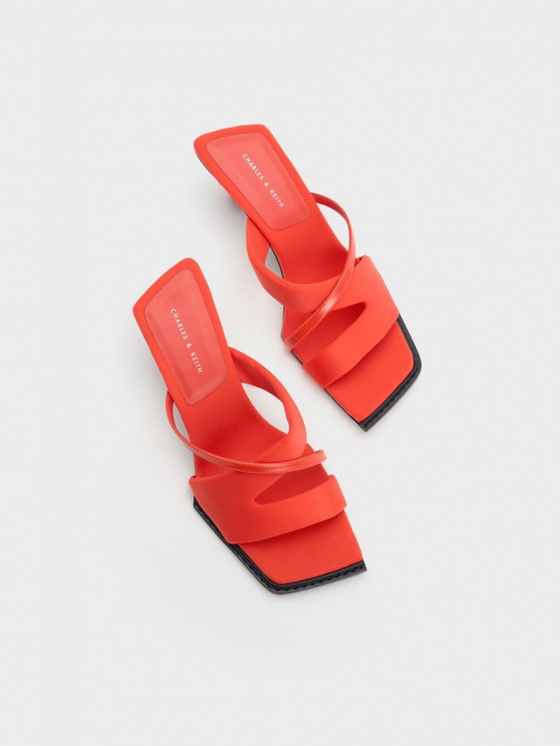 Charles & Keith Crossover Sculptural Sandalen Absatz Rot | 365GOYIDQ