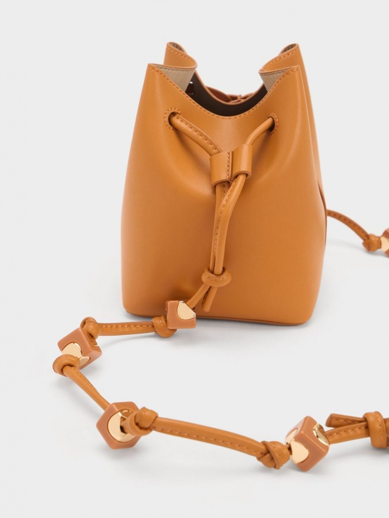 Charles & Keith Cube Knotted Bucket Tasche Orange | 527BMTRHZ