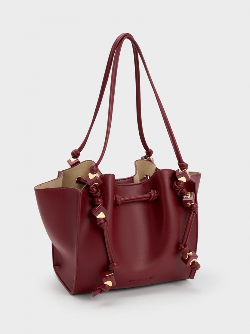 Charles & Keith Cube Trapeze Tragetaschen Bordeaux | 364QGTBYD