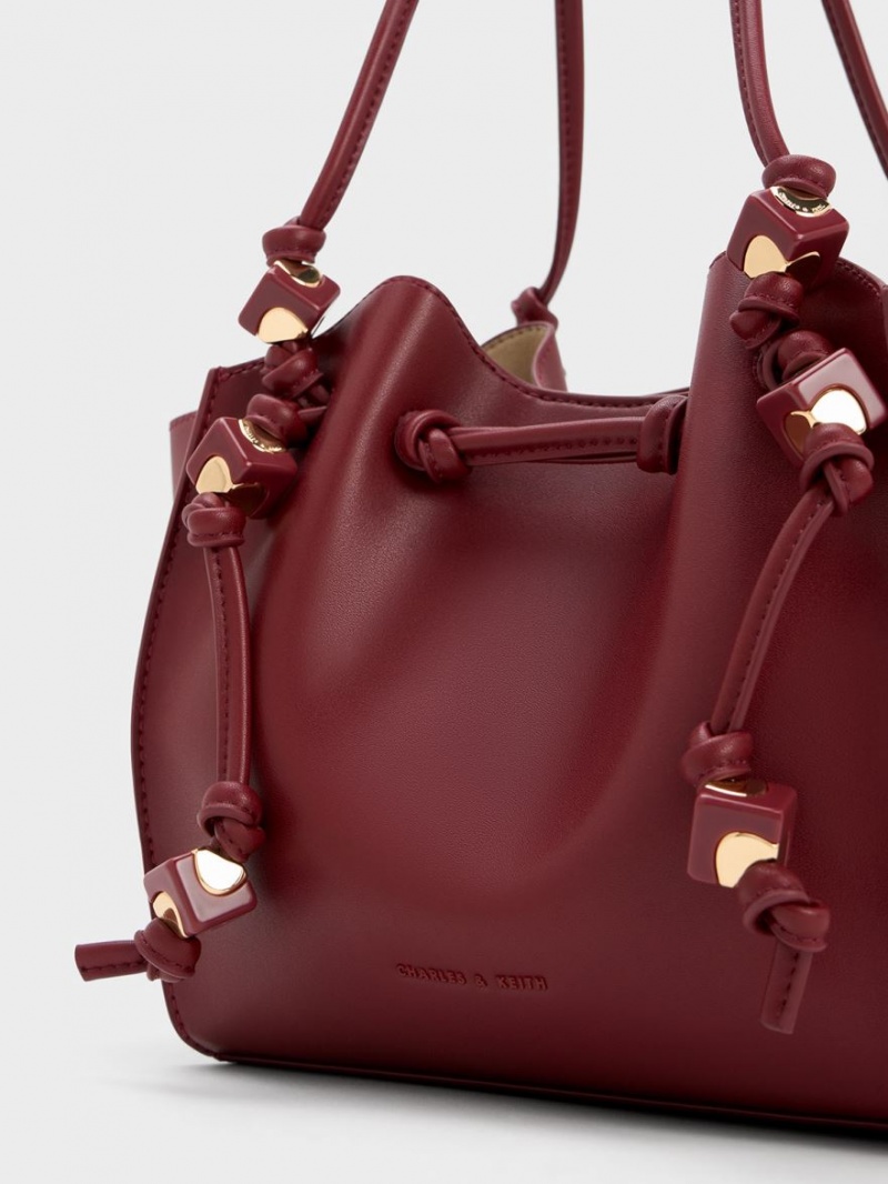 Charles & Keith Cube Trapeze Tragetaschen Bordeaux | 364QGTBYD