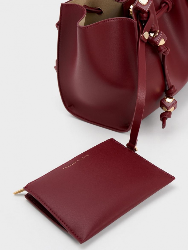 Charles & Keith Cube Trapeze Tragetaschen Bordeaux | 364QGTBYD