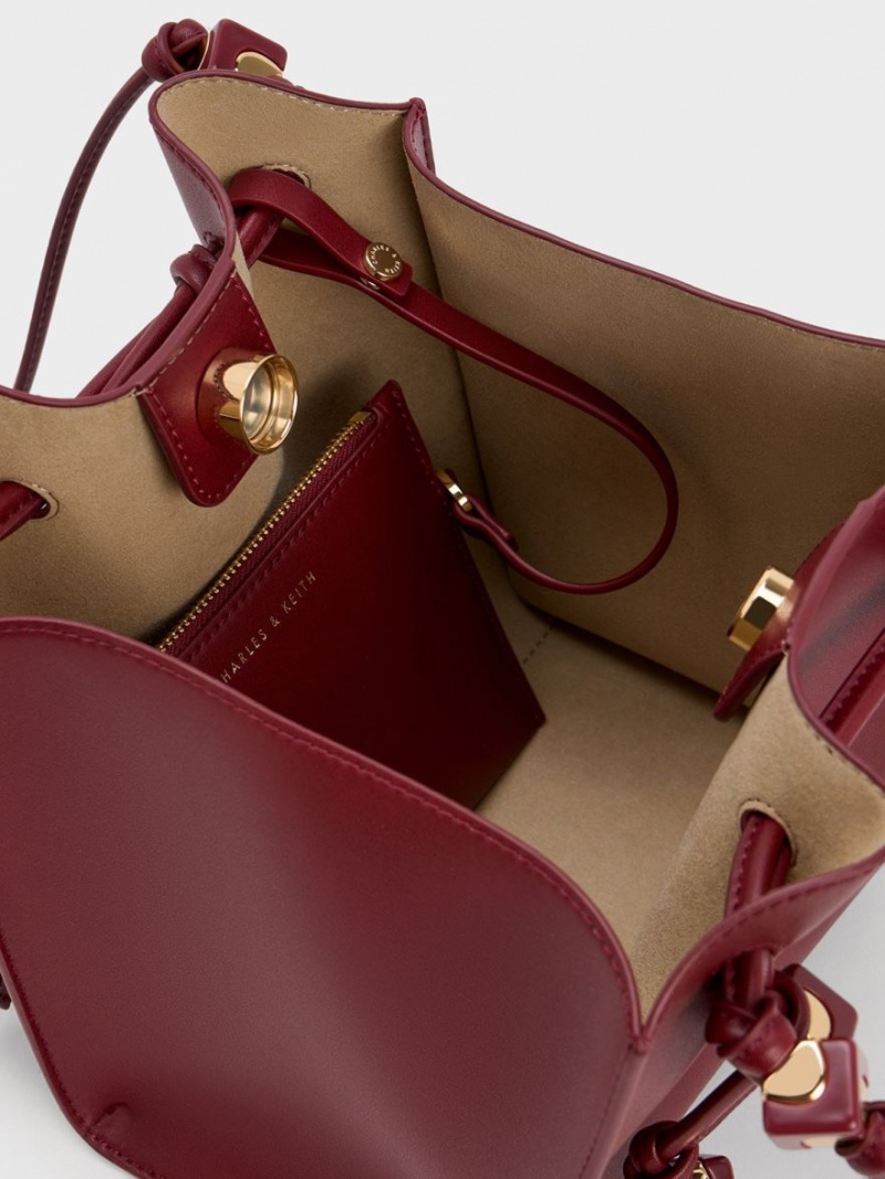 Charles & Keith Cube Trapeze Tragetaschen Bordeaux | 364QGTBYD