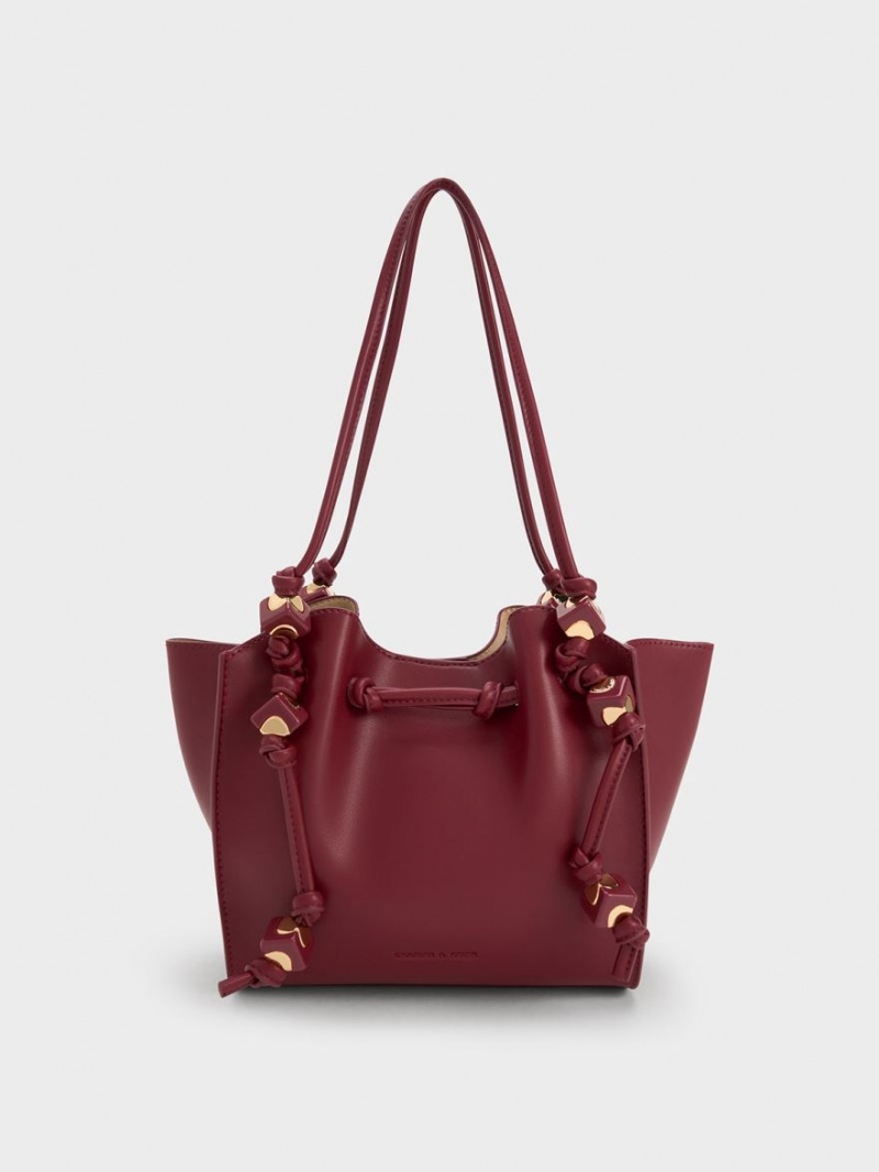 Charles & Keith Cube Trapeze Tragetaschen Bordeaux | 364QGTBYD