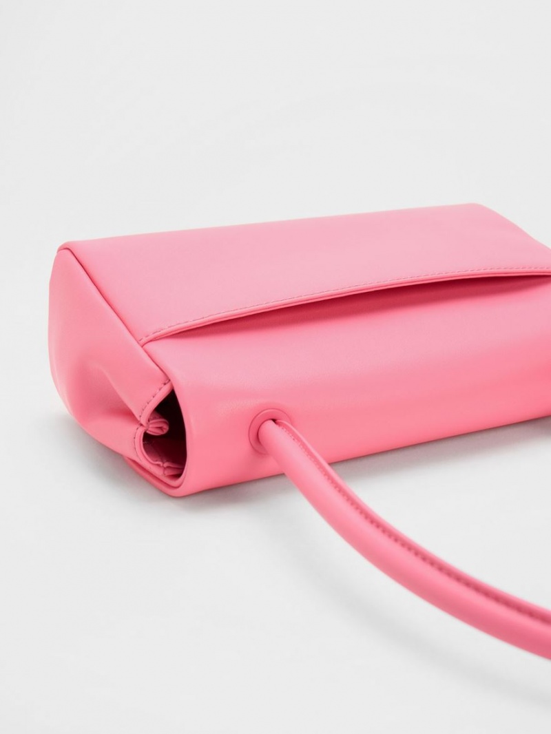 Charles & Keith Curved Handle Schultertaschen Rosa | 713SVETJW