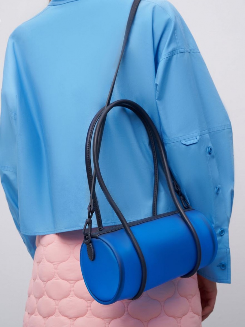 Charles & Keith Double Handle Hobo Tasche Blau | 604QSLYAT