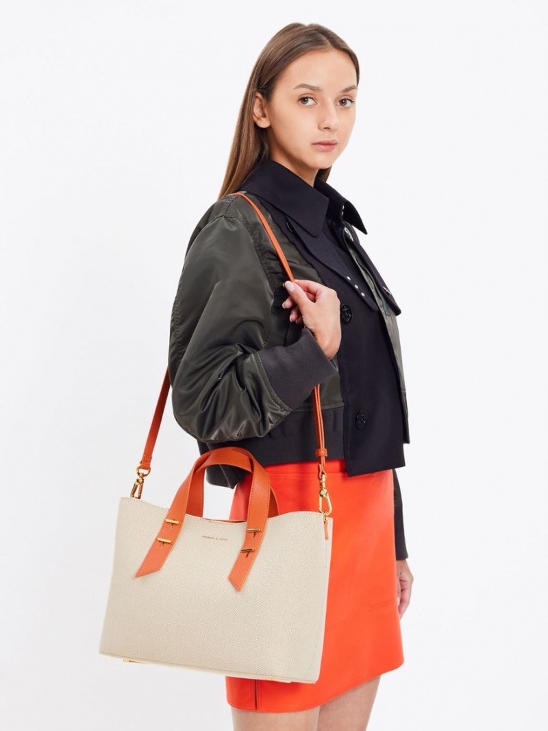 Charles & Keith Double Handle Hobo Tasche Orange | 791EKHYFQ