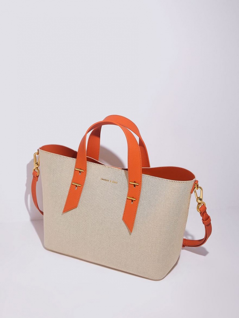 Charles & Keith Double Handle Hobo Tasche Orange | 791EKHYFQ