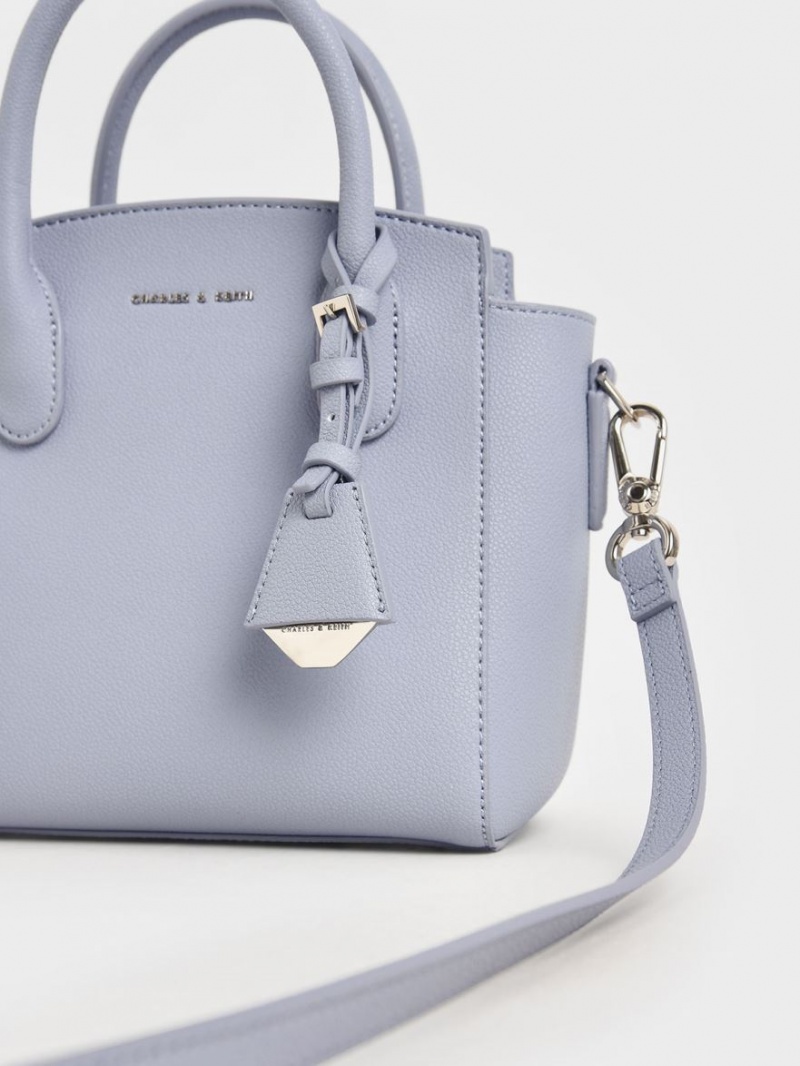 Charles & Keith Double Handle Trapeze Tragetaschen Hellblau | 985YQEUKW