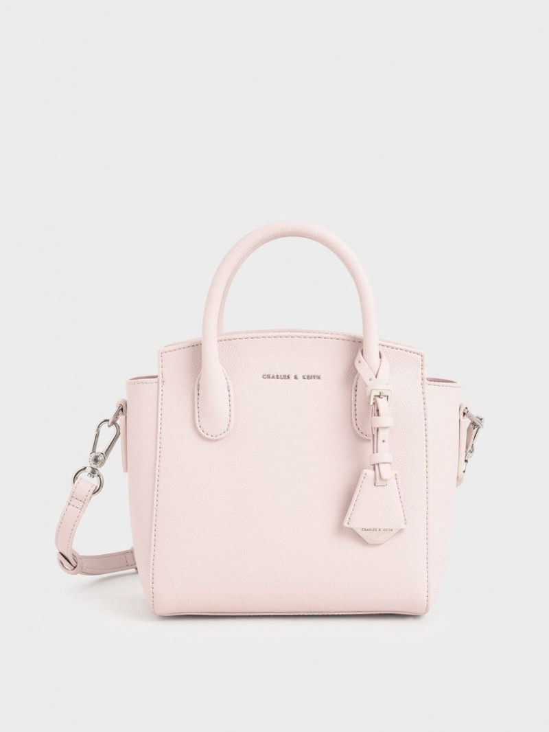 Charles & Keith Double Handle Trapeze Tragetaschen Hellrosa | 532GNUSYP