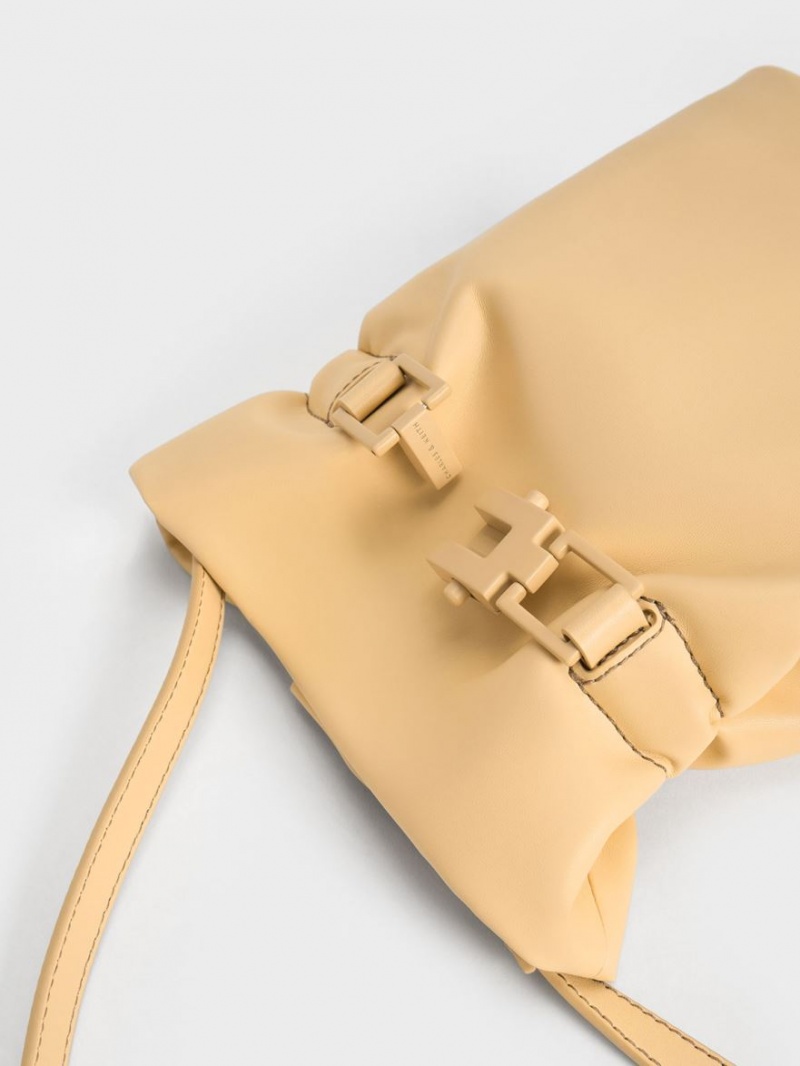 Charles & Keith Dua Bucket Tasche Beige | 590IBQLHC