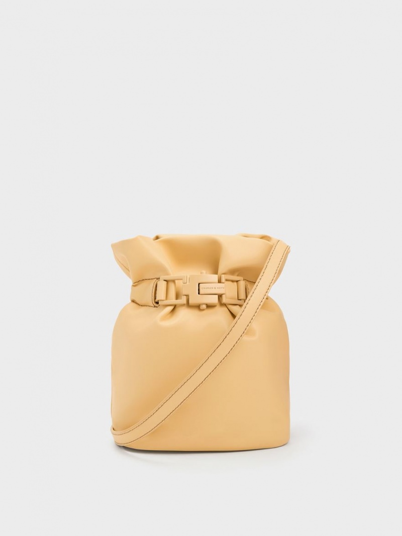 Charles & Keith Dua Bucket Tasche Beige | 590IBQLHC