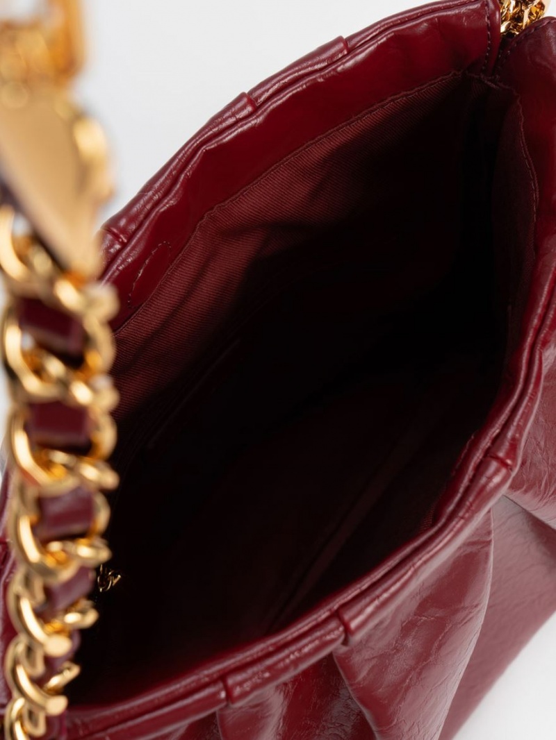 Charles & Keith Duo Double Chain Hobo Tasche Bordeaux | 281OSLZXJ