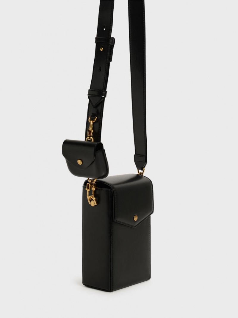 Charles & Keith Elongated Crossbody Taschen Schwarz | 280YDIEOA