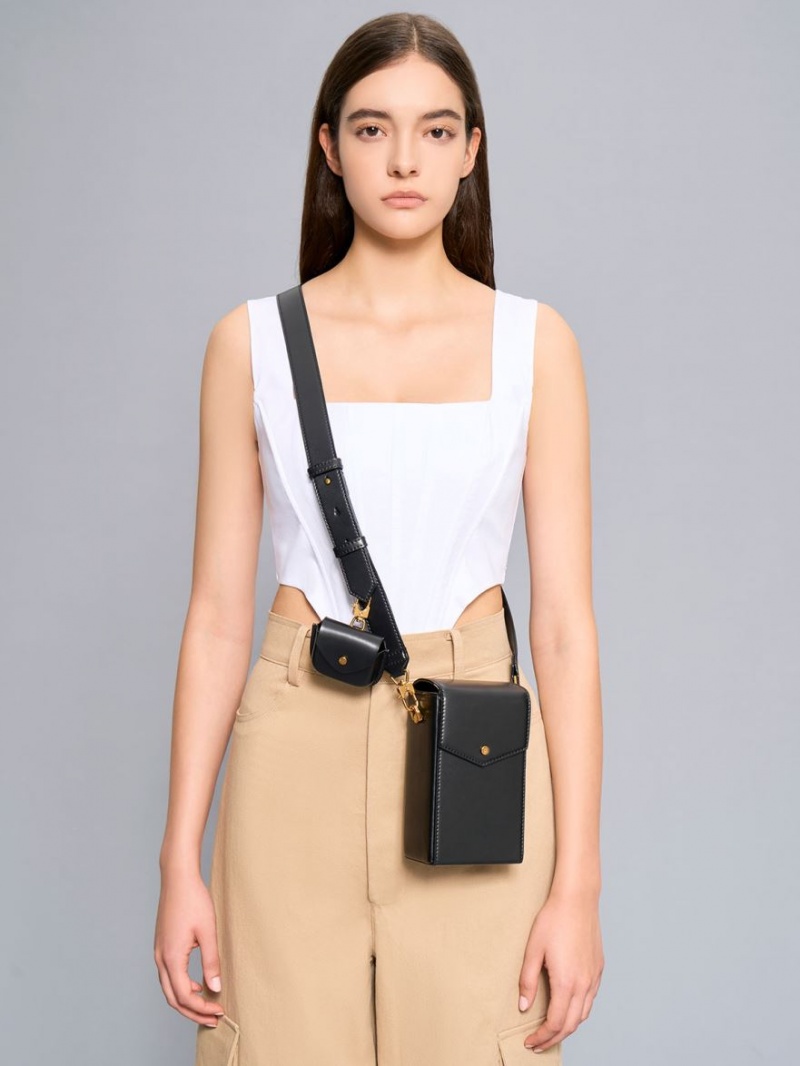 Charles & Keith Elongated Crossbody Taschen Schwarz | 280YDIEOA