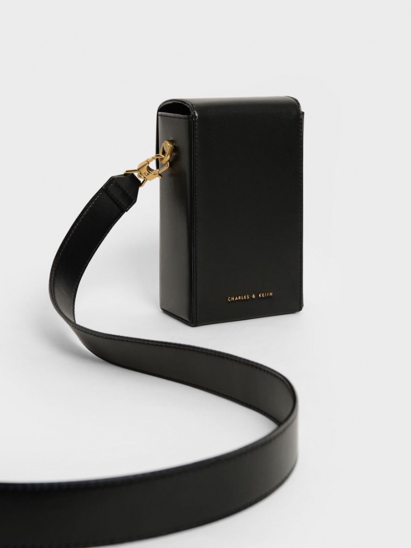 Charles & Keith Elongated Crossbody Taschen Schwarz | 280YDIEOA