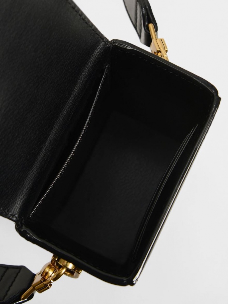 Charles & Keith Elongated Crossbody Taschen Schwarz | 280YDIEOA