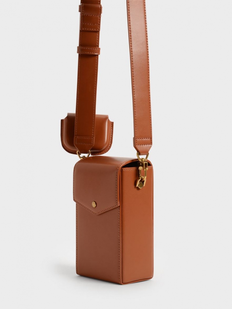 Charles & Keith Elongated Crossbody Taschen Braun | 956CUJWKH