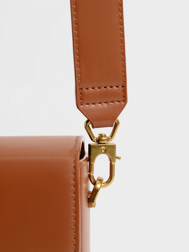 Charles & Keith Elongated Crossbody Taschen Braun | 956CUJWKH