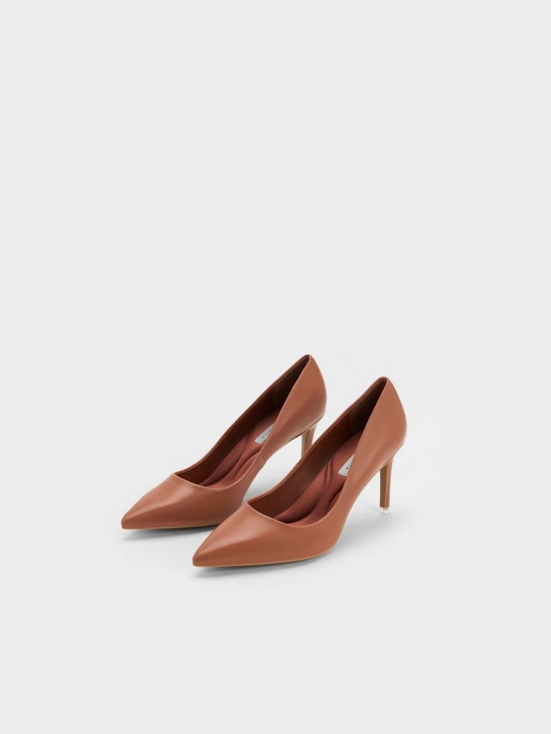 Charles & Keith Emmy Pointed-Kappe Pumps Braun | 451TDYEHL