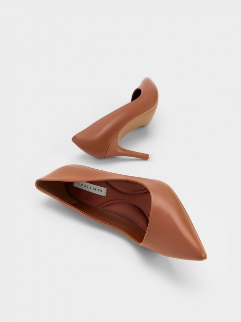 Charles & Keith Emmy Pointed-Kappe Pumps Braun | 451TDYEHL