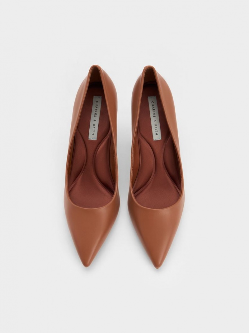 Charles & Keith Emmy Pointed-Kappe Pumps Braun | 451TDYEHL