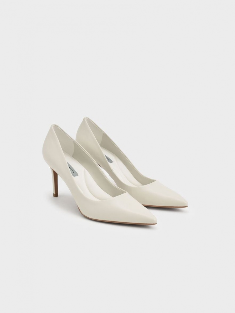 Charles & Keith Emmy Pointed-Kappe Pumps Weiß | 529SFKRLN