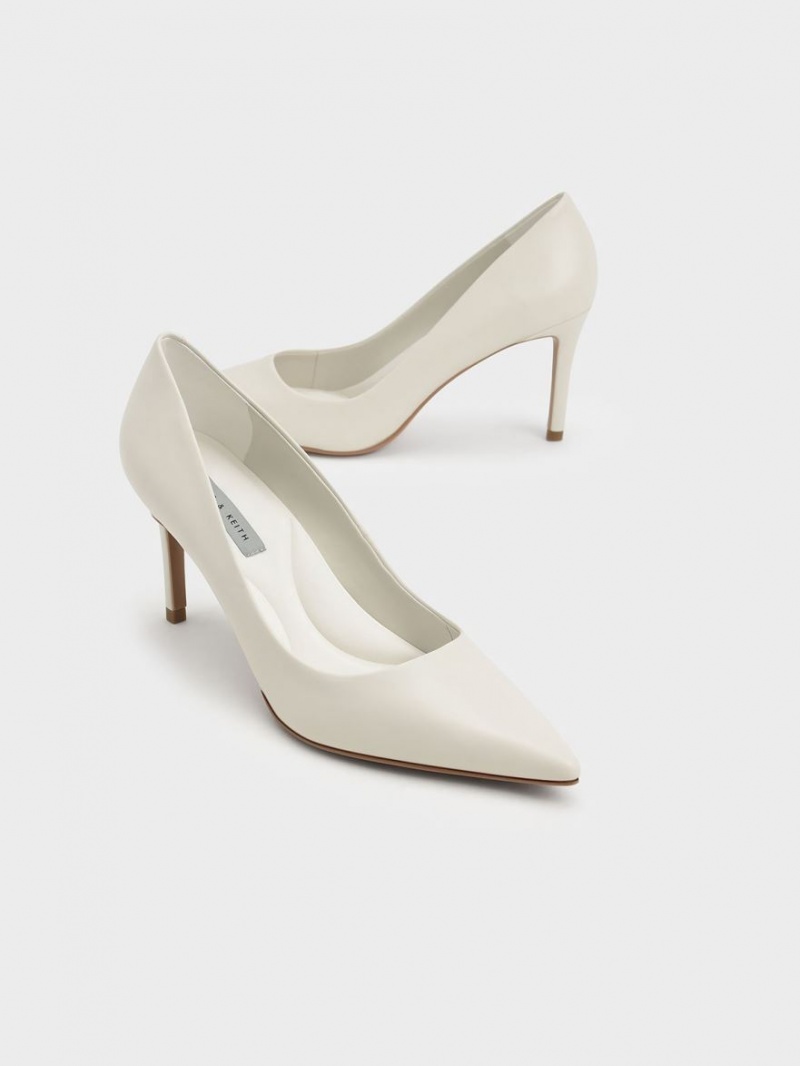 Charles & Keith Emmy Pointed-Kappe Pumps Weiß | 529SFKRLN