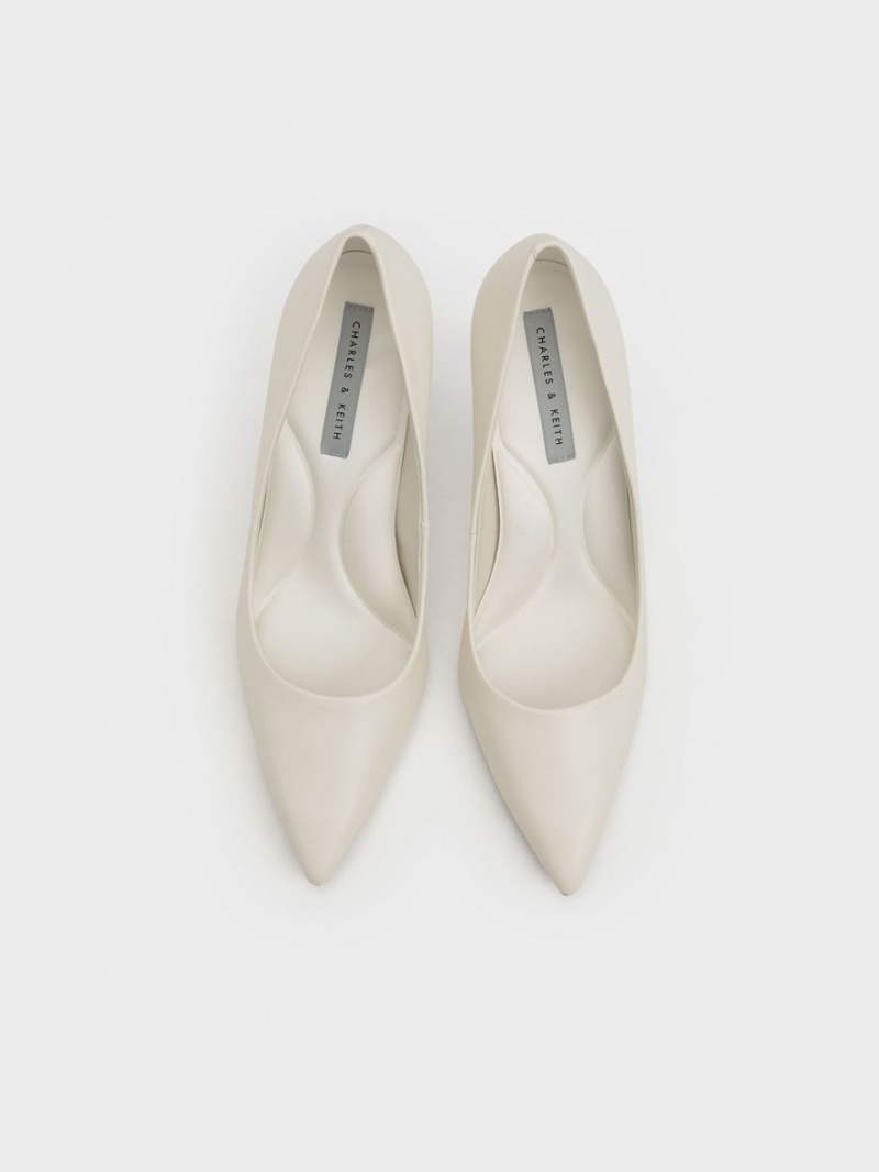 Charles & Keith Emmy Pointed-Kappe Pumps Weiß | 529SFKRLN