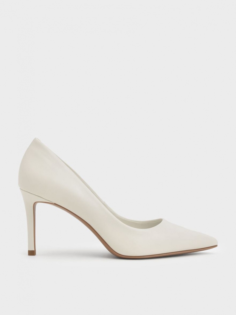 Charles & Keith Emmy Pointed-Kappe Pumps Weiß | 529SFKRLN