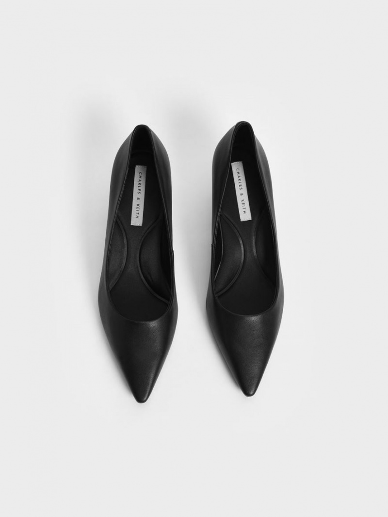 Charles & Keith Emmy Pointed Kitten Heel Pumps Schwarz | 759JGNDZR