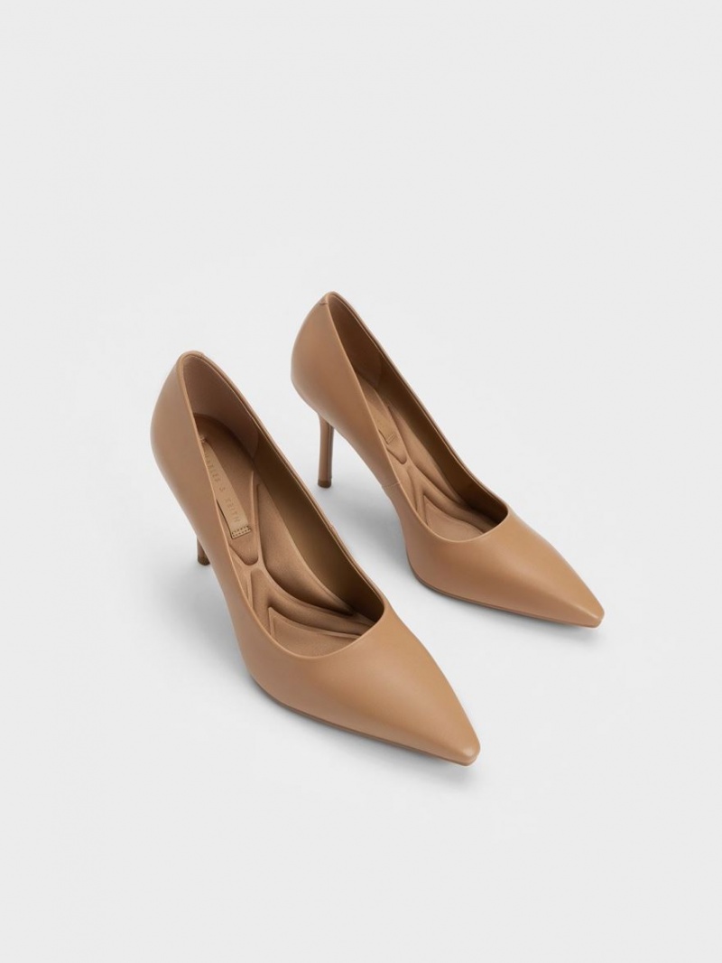 Charles & Keith Emmy Stiletto Heel Pumps Braun | 406QLDKMA