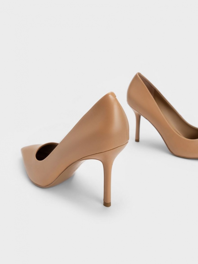 Charles & Keith Emmy Stiletto Heel Pumps Braun | 406QLDKMA