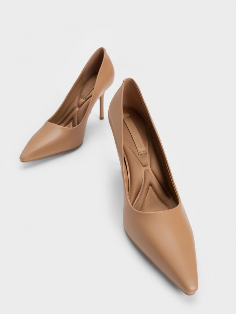 Charles & Keith Emmy Stiletto Heel Pumps Braun | 406QLDKMA