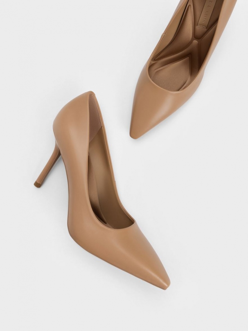 Charles & Keith Emmy Stiletto Heel Pumps Braun | 406QLDKMA