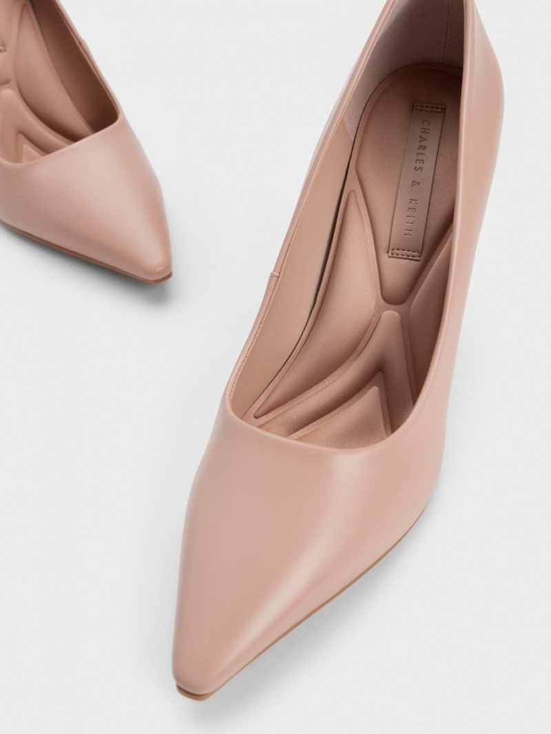 Charles & Keith Emmy Stiletto Heel Pumps Beige | 482RTSBAC