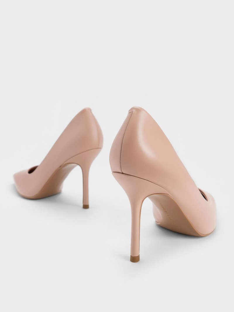 Charles & Keith Emmy Stiletto Heel Pumps Beige | 482RTSBAC