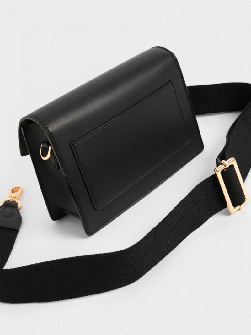 Charles & Keith Envelope Crossbody Taschen Schwarz Weiß | 409VKDPEM