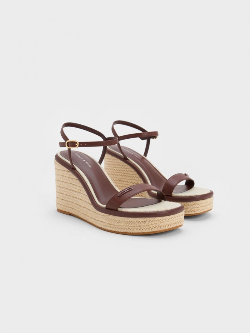 Charles & Keith Espadrilles Keilabsatz Braun | 041OGYPWC