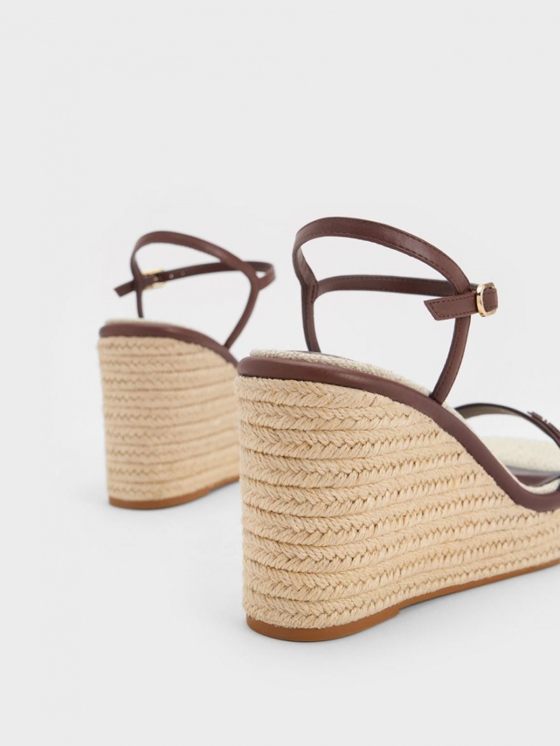 Charles & Keith Espadrilles Keilabsatz Braun | 041OGYPWC