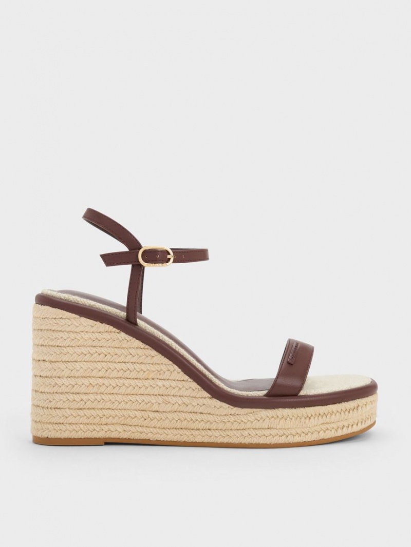 Charles & Keith Espadrilles Keilabsatz Braun | 041OGYPWC