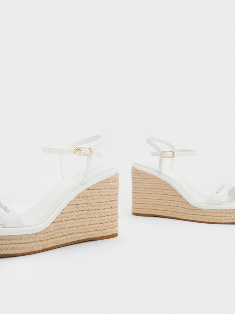 Charles & Keith Espadrilles Keilabsatz Weiß | 831PNLZBU