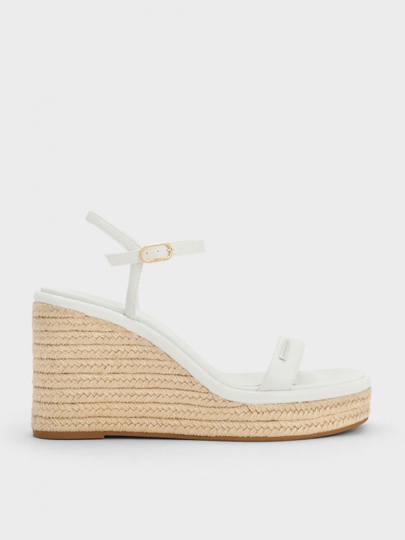 Charles & Keith Espadrilles Keilabsatz Weiß | 831PNLZBU