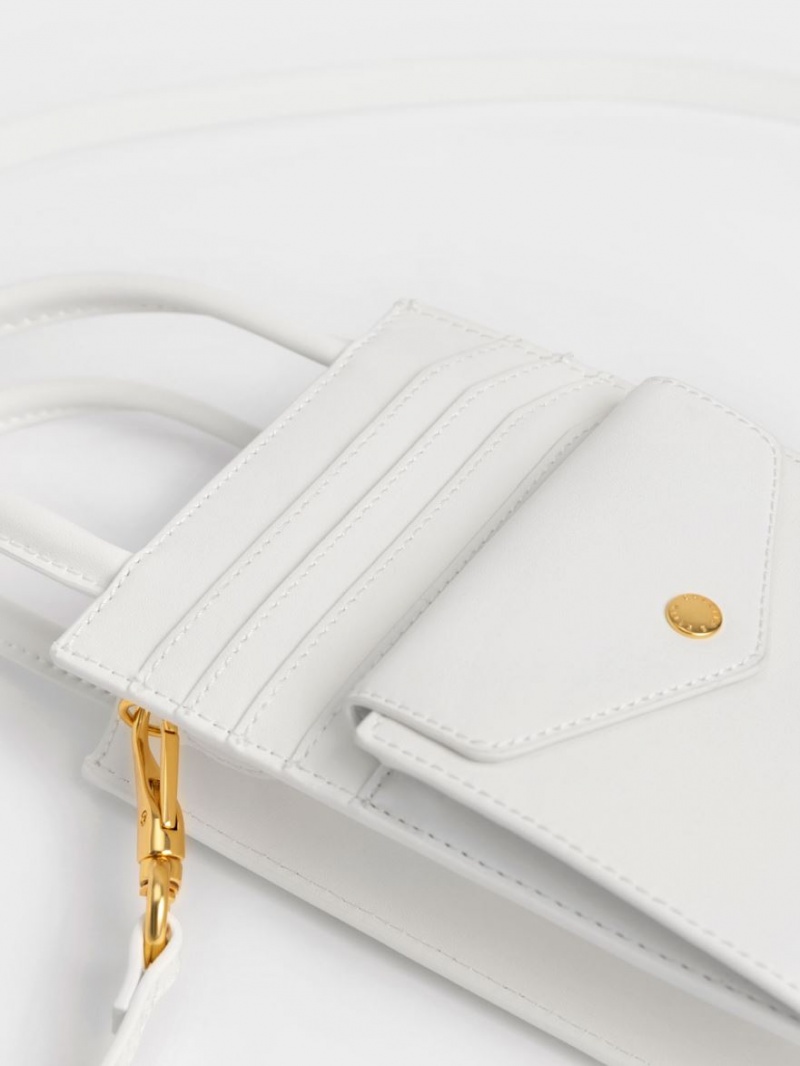 Charles & Keith Este Belted Handytasche Weiß | 458SMPQIX