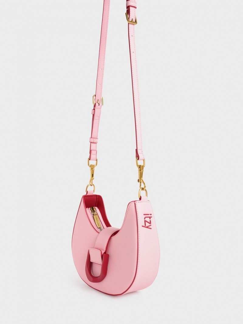 Charles & Keith Gabine Belted Hobo Tasche Rosa | 325GYPMDW