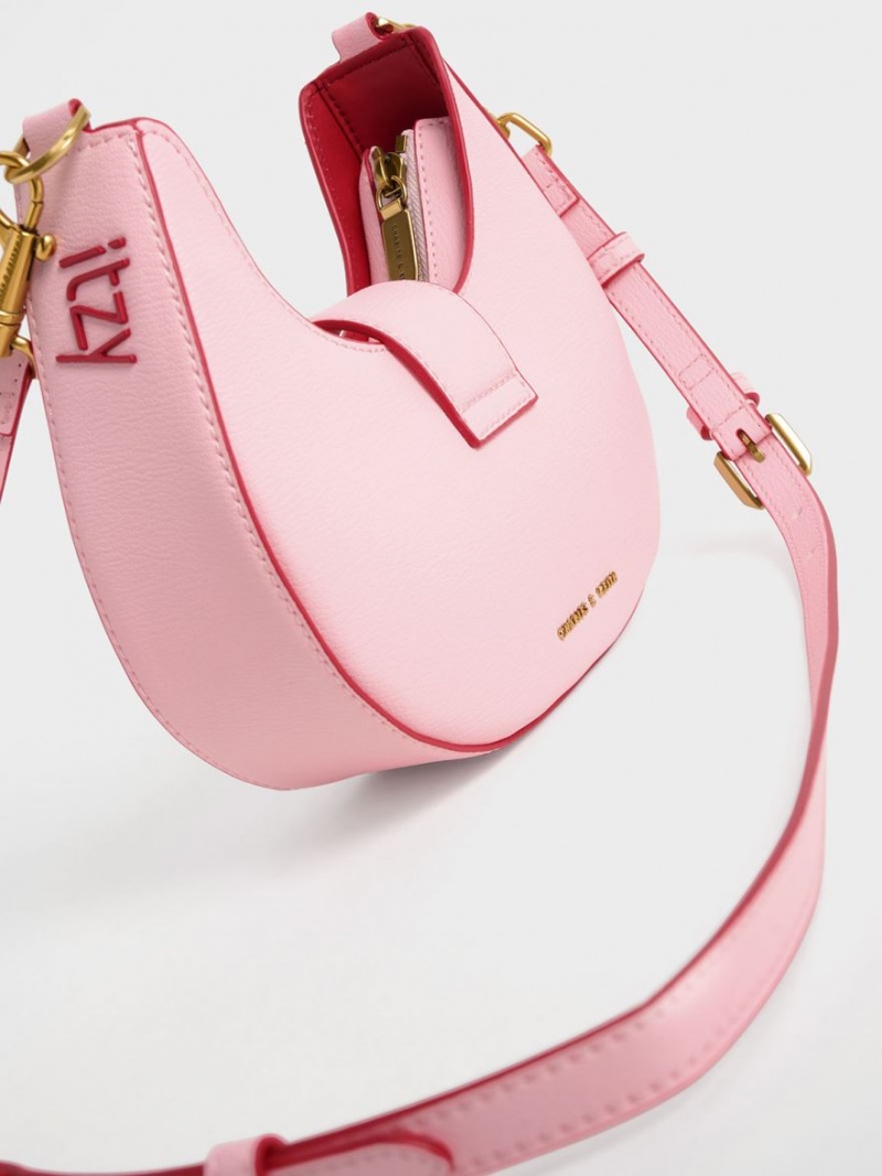 Charles & Keith Gabine Belted Hobo Tasche Rosa | 325GYPMDW